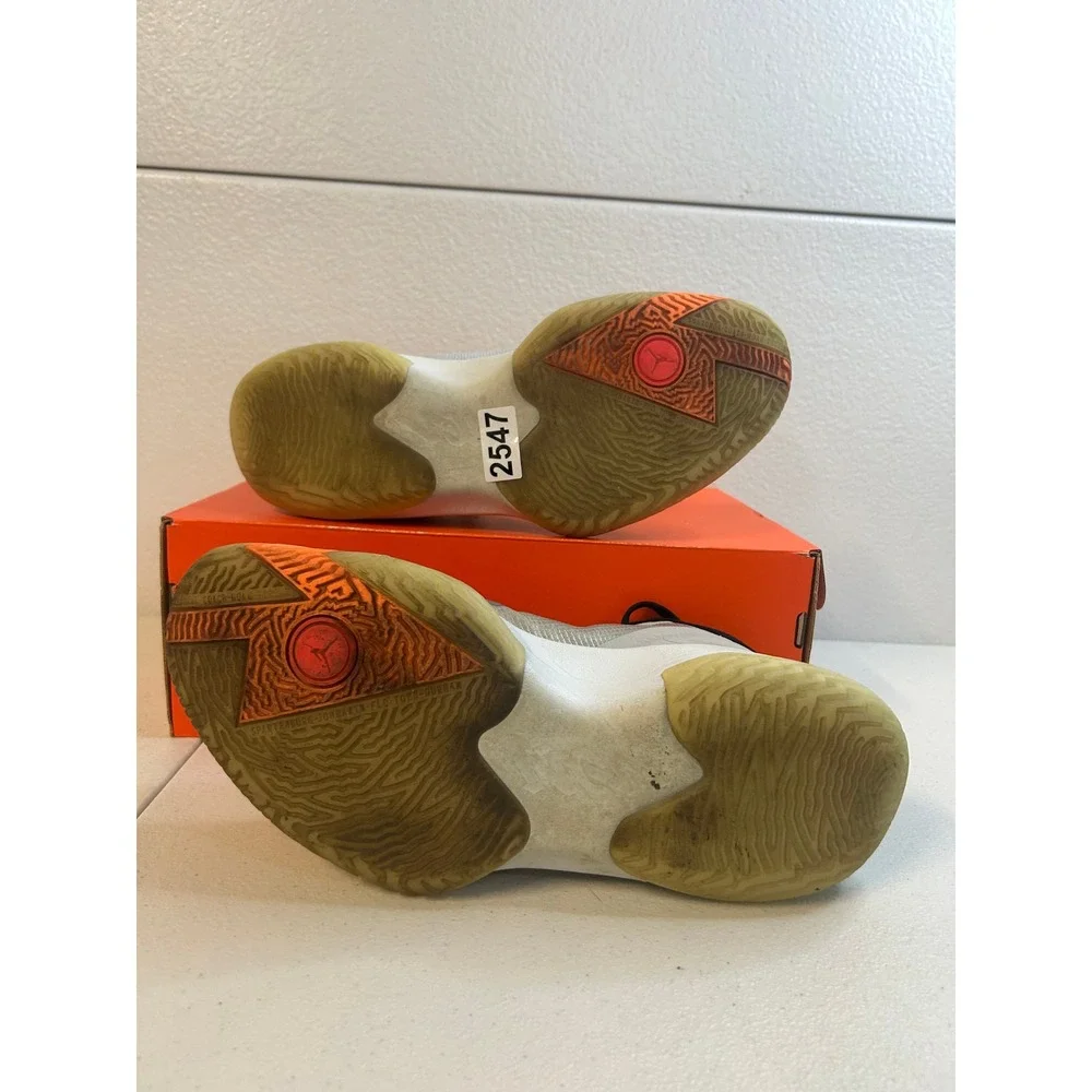 Jordan Zion 1 Carbon Green Light Smoke Grey Orange Mens Size 11 #2547